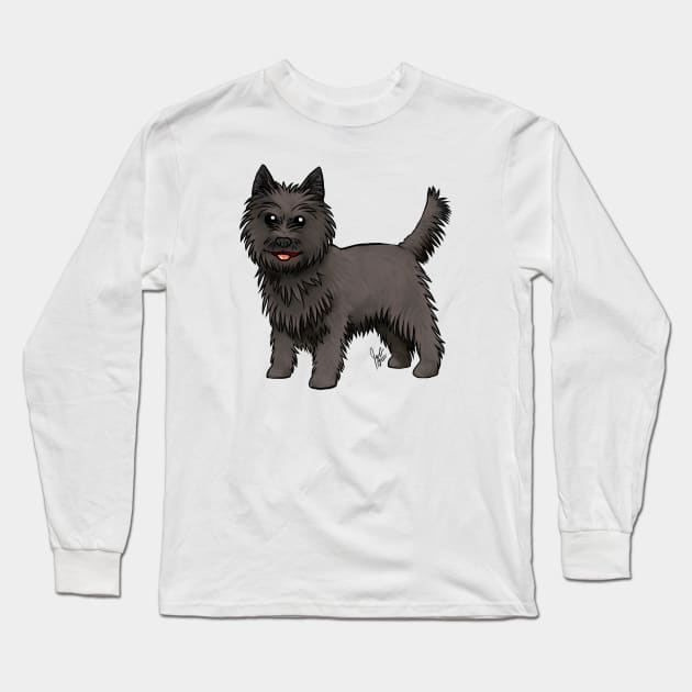 Dog - Cairn Terrier - Black Long Sleeve T-Shirt by Jen's Dogs Custom Gifts and Designs